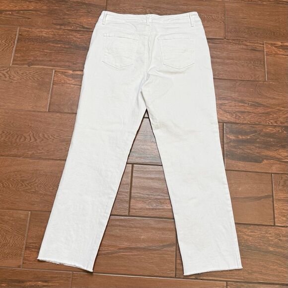 Bandolino Mandie White Stretch Denim High-Rise Straight Leg Cropped Jeans Sz 10 - Picture 8 of 8